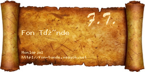 Fon Tünde névjegykártya